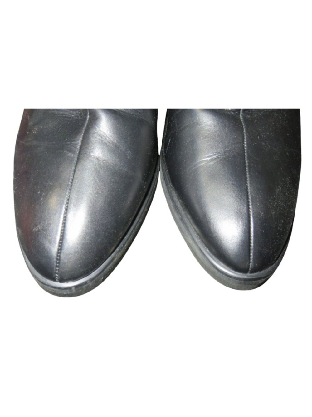 Newport News Easy Style Black Leather Buckle Embellished Heeled Ankle Booties 8 - Picture 2 of 14
